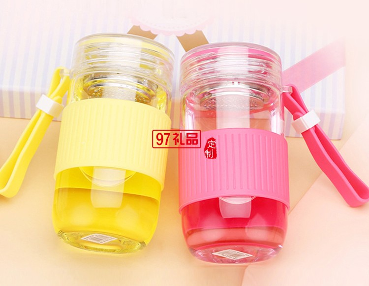 迷你花茶杯 過濾茶杯學(xué)生隨手杯 時(shí)尚玻璃杯