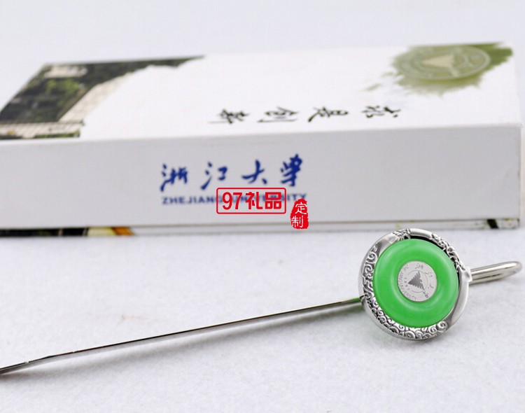金鑲玉金屬桿書(shū)簽 高校創(chuàng)意禮品定制 浙江大學(xué)定制案例