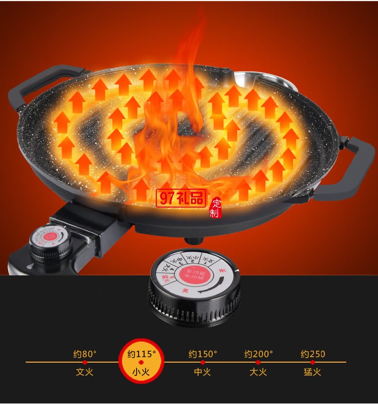 無煙電烤盤麥飯石不粘電烤爐燒烤爐圓形烤肉機(jī)定制公司廣告禮品