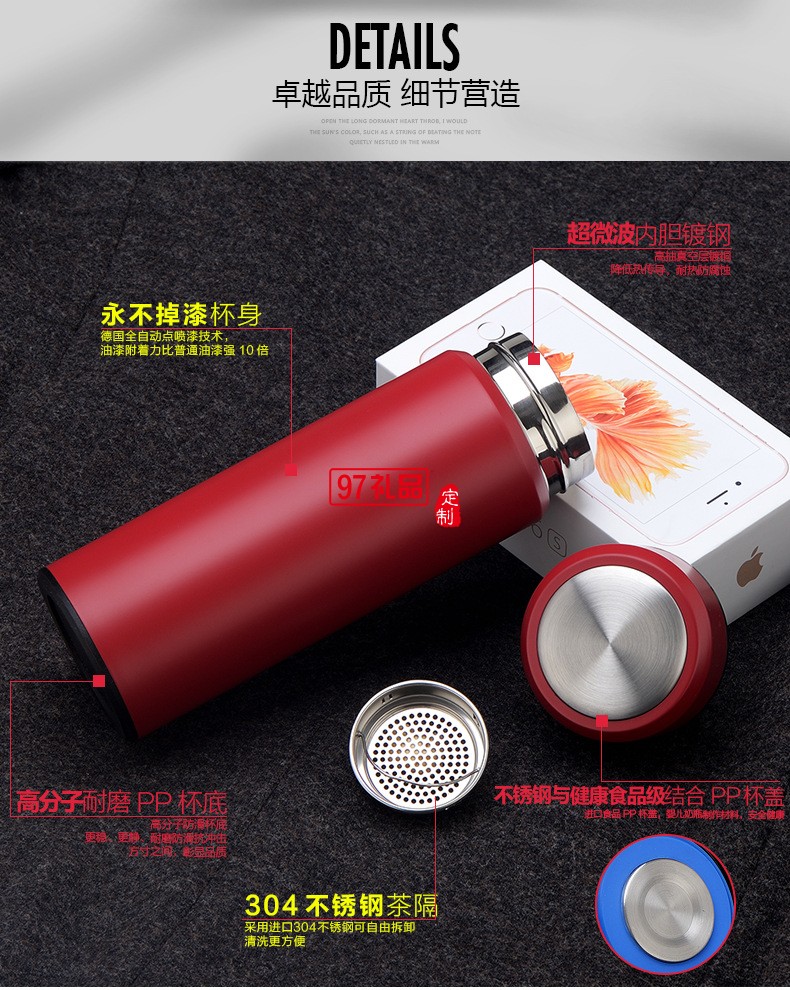 商務真空高檔杯雙層不銹鋼保溫杯