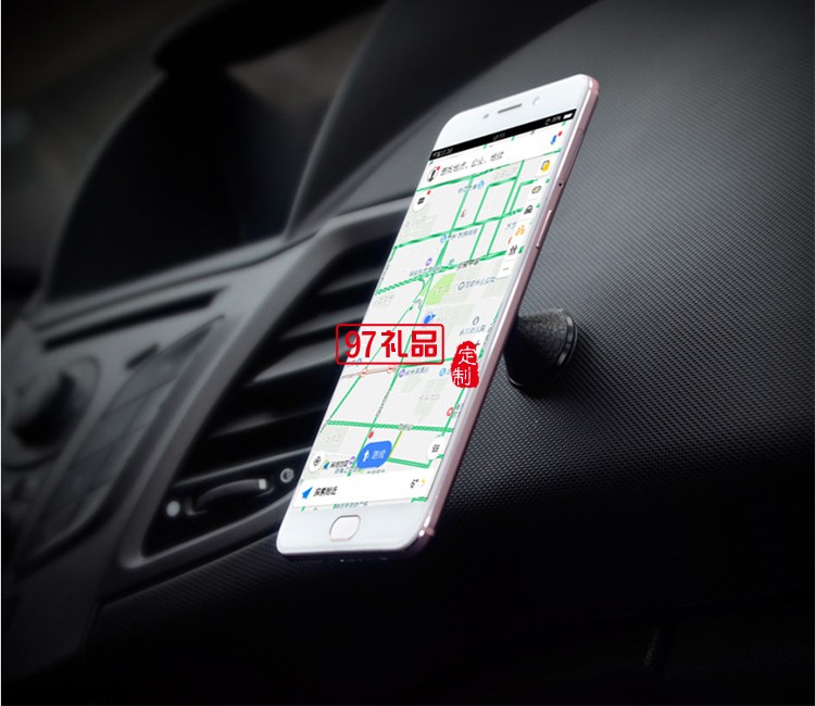 皮紋車載磁吸手機支架 