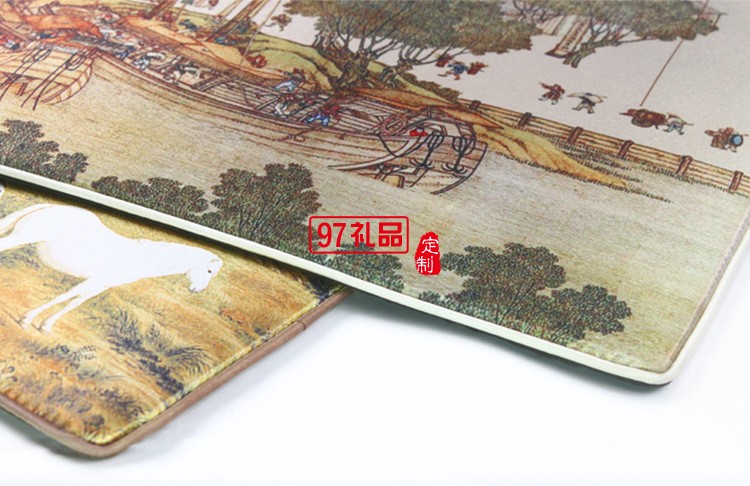中國風特色禮品絲綢桌墊高檔長鼠標墊