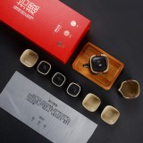 家用茶具套裝 拾趣黑陶八件套 石頭剪刀布 禮品 定制 logo 簡(jiǎn)約中