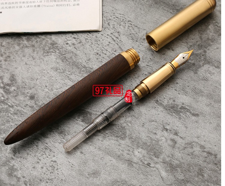黃銅檀木商務鋼筆簽字筆創(chuàng)意個性禮品廣告筆批發(fā)定制logo