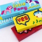 創(chuàng)意兒童拼裝卡通塑料積木文具盒 DIY學(xué)生鉛筆盒