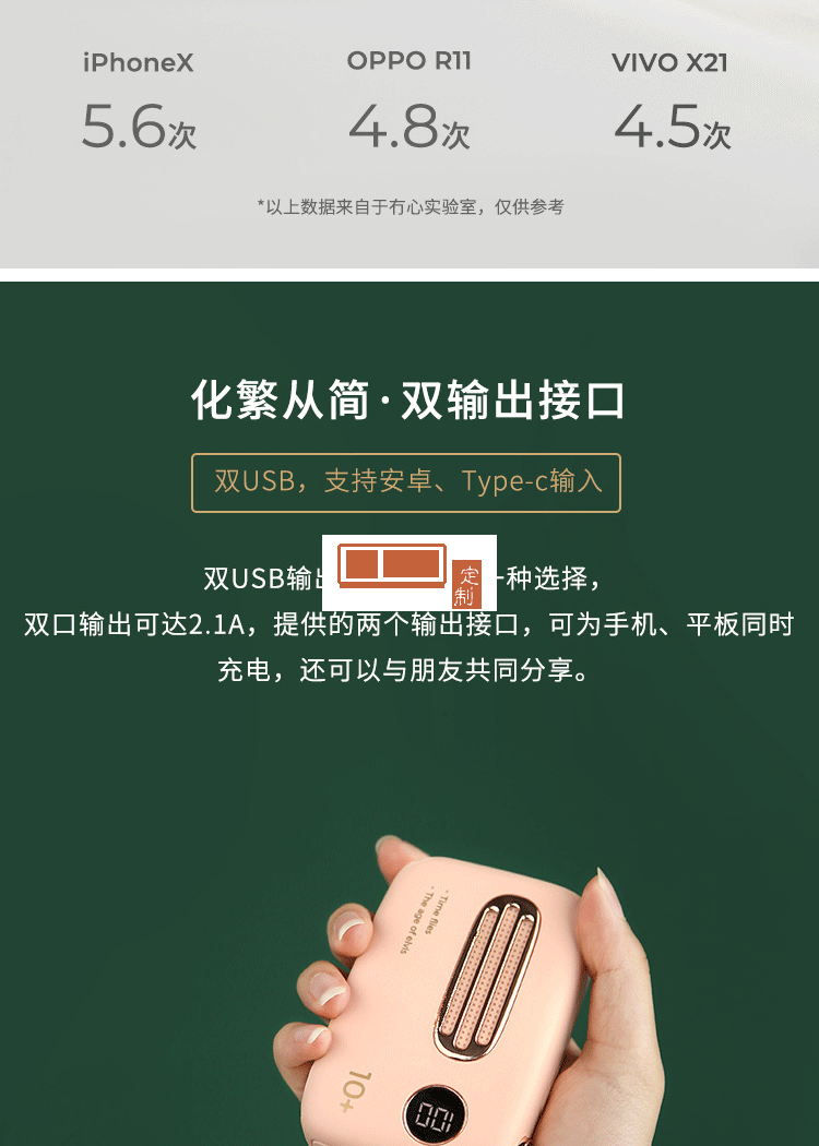 復(fù)古充電寶便攜移動(dòng)電源定制公司廣告禮品