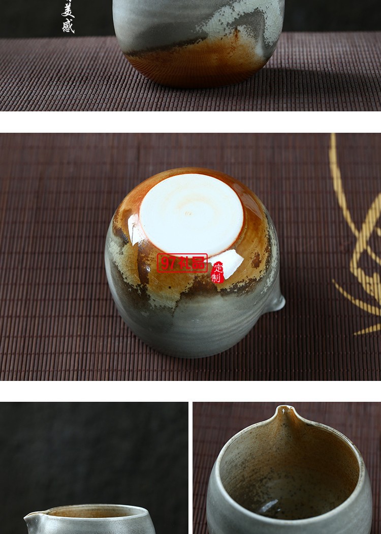 景德鎮(zhèn)手工柴燒公道杯 復(fù)古手工杯子陶瓷個人杯 粗陶茶杯直供