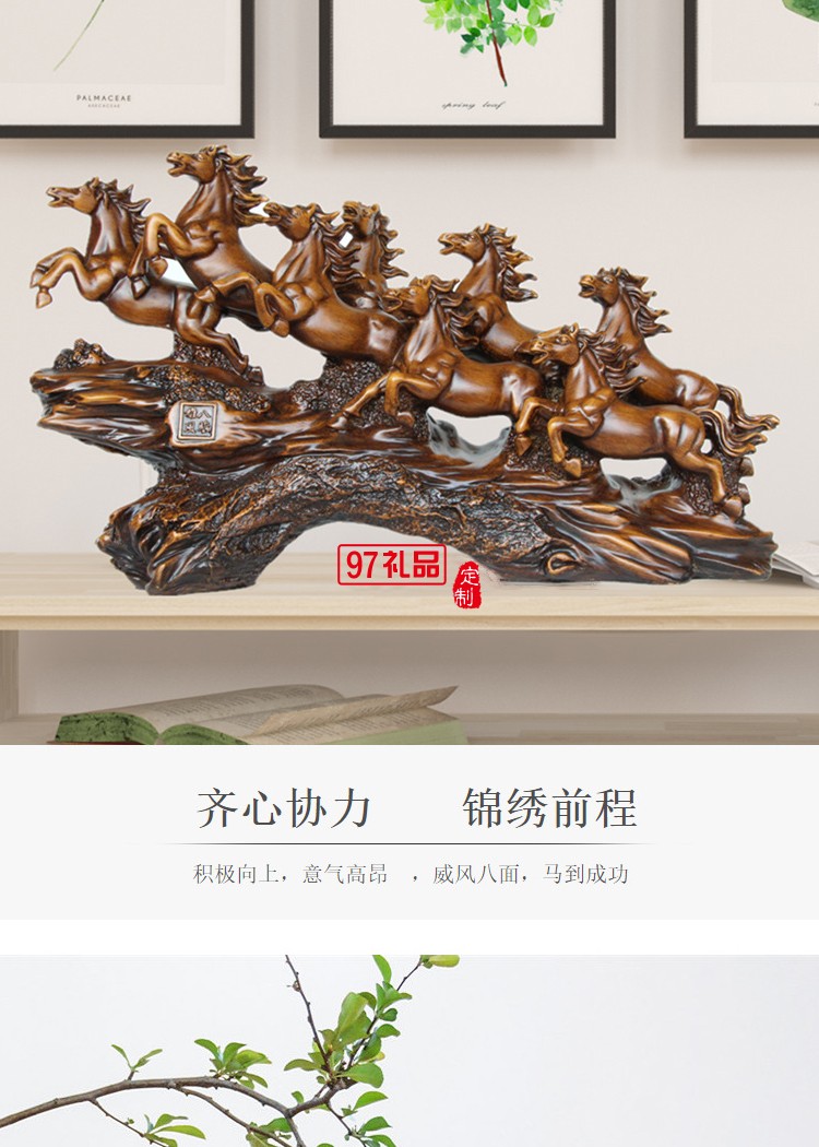 批發(fā)八駿雄風馬擺件 家居客廳酒柜工藝品裝飾辦公室開業(yè)喬遷禮物