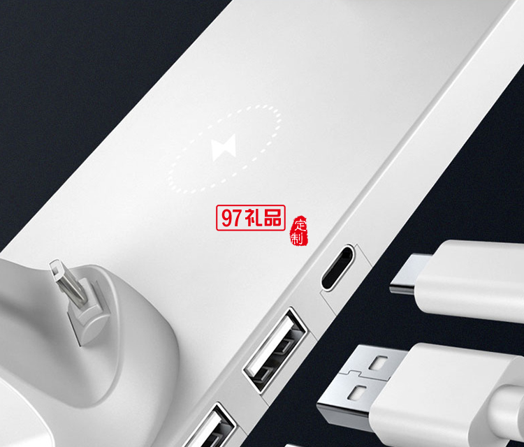 六合一無(wú)線充電器手機(jī)充電器通用華為蘋(píng)果定制公司廣告禮品