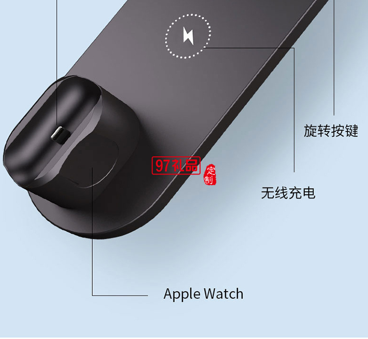 六合一無(wú)線充電器手機(jī)充電器通用華為蘋(píng)果定制公司廣告禮品