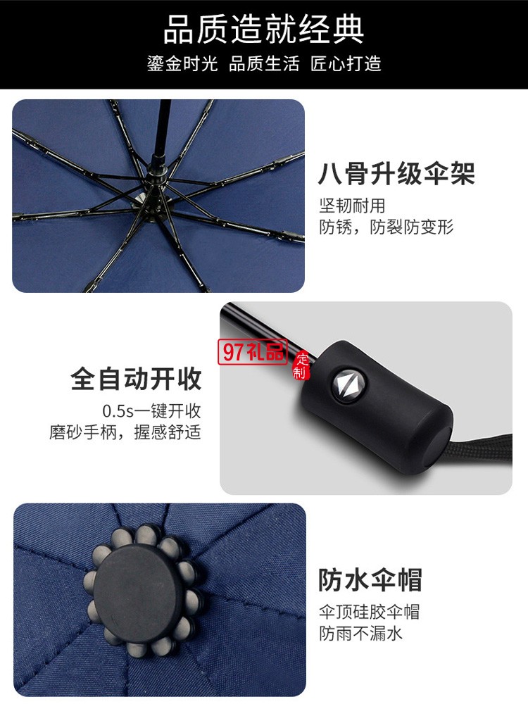 中鐵定制商務傘禮盒套裝 定制企業(yè)內容 促銷活動實用紀念商務禮品套裝