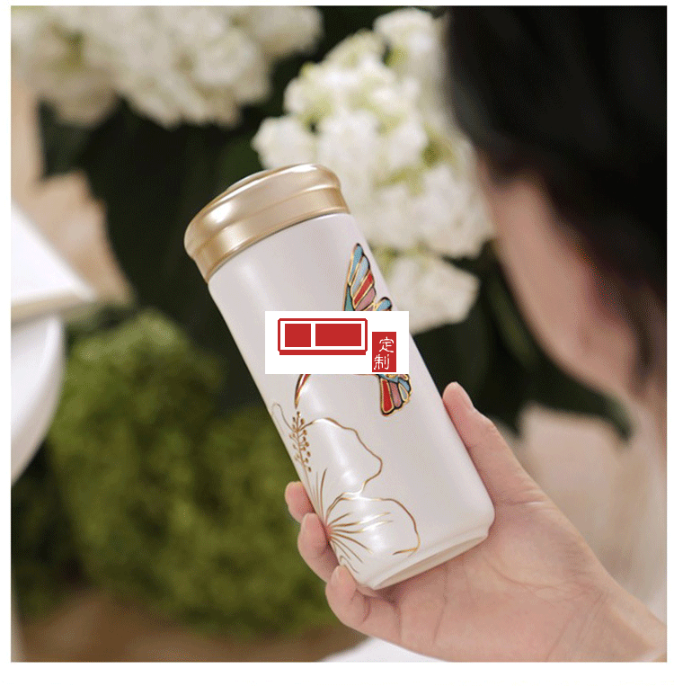 乾唐軒活瓷 吉星蜂鳥(niǎo)陶瓷杯隨身水杯商務(wù)創(chuàng)意禮品杯送客戶(hù)伴手禮