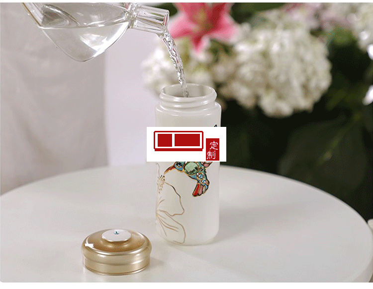 乾唐軒活瓷 吉星蜂鳥(niǎo)陶瓷杯隨身水杯商務(wù)創(chuàng)意禮品杯送客戶(hù)伴手禮