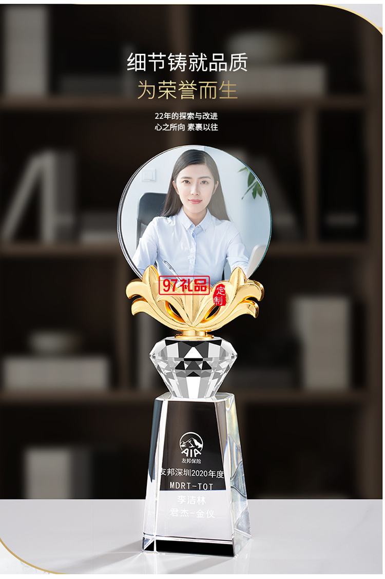 創(chuàng)意年會員工獎杯 表彰團(tuán)隊 可定制LOGO