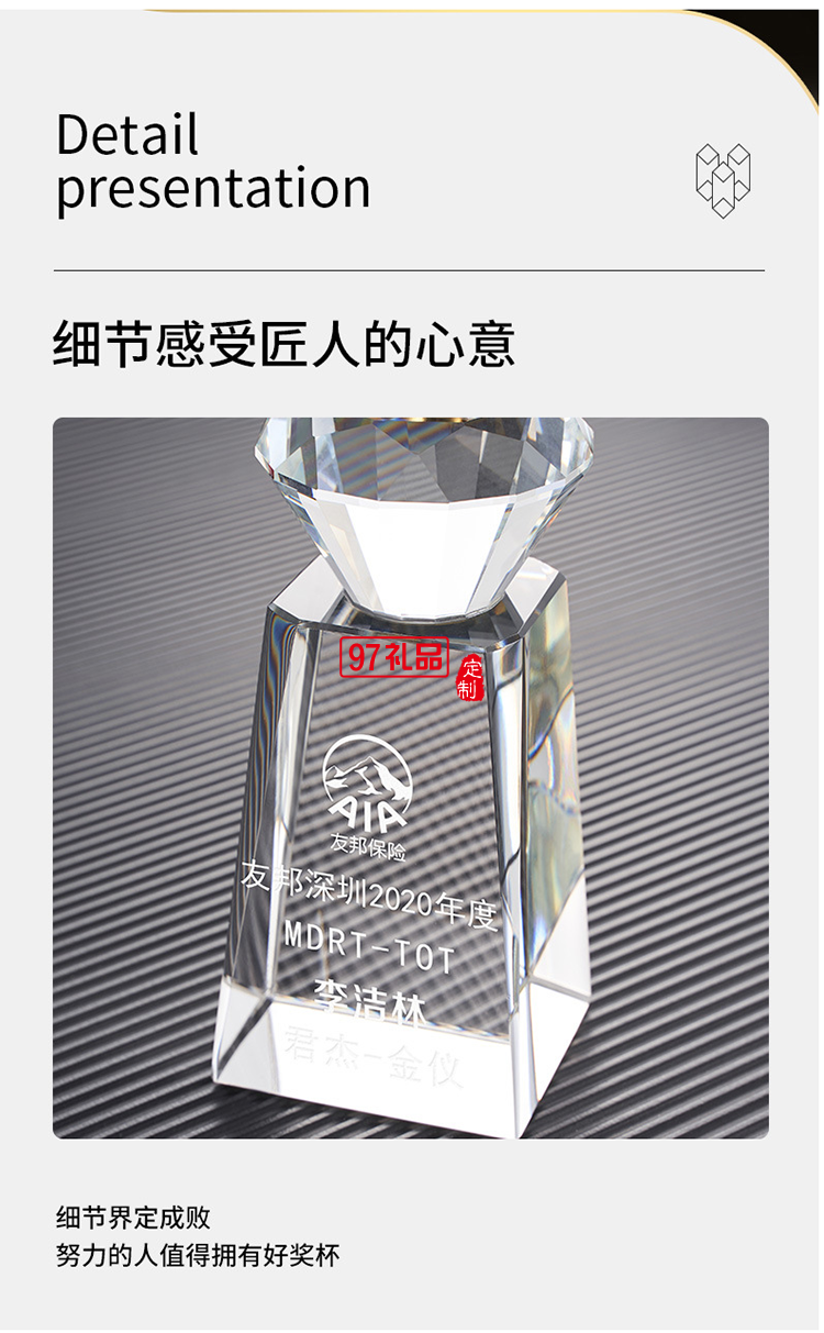 創(chuàng)意年會員工獎杯 表彰團(tuán)隊 可定制LOGO