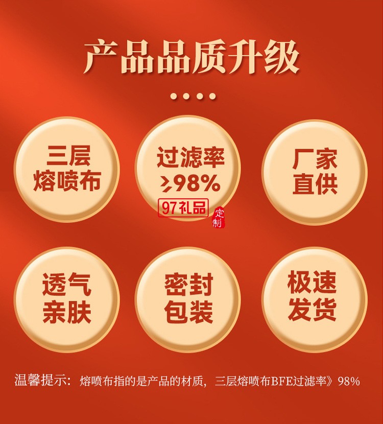 我愛你中國國潮KF94口罩成人一次性魚嘴型中國風(fēng)kf94口罩獨立包裝