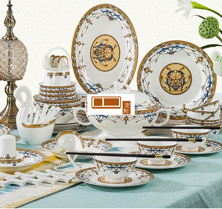骨瓷餐具套裝 碗盤(pán)批發(fā)餐具陶瓷景德鎮(zhèn)陶瓷餐具促銷禮品