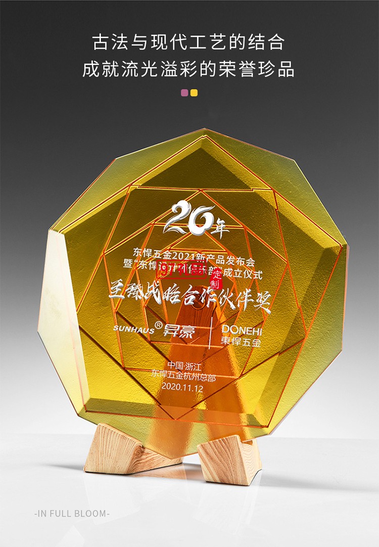 原創(chuàng)專利琉璃紀(jì)念盤(pán)獎(jiǎng)盤(pán)