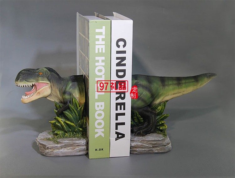 創(chuàng)意霸王龍書(shū)立架樹(shù)脂工藝品