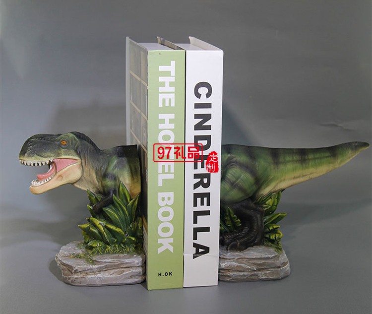 創(chuàng)意霸王龍書(shū)立架樹(shù)脂工藝品