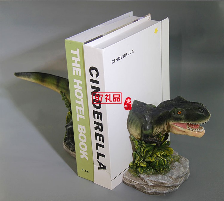 創(chuàng)意霸王龍書(shū)立架樹(shù)脂工藝品
