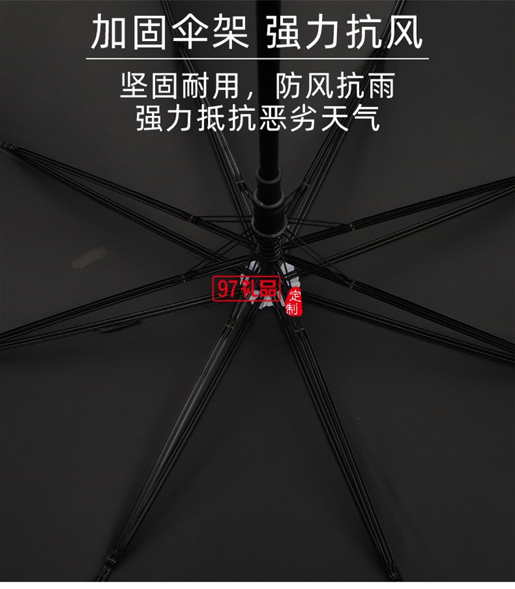 雨傘印刷廣告logo黑膠防曬遮陽半自動(dòng)長(zhǎng)柄雨傘活動(dòng)小禮品