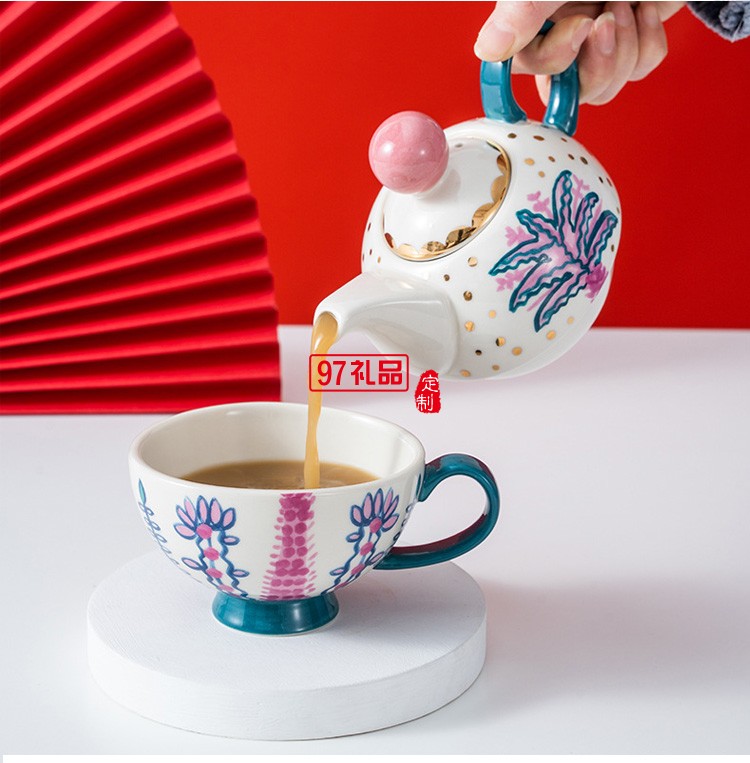 宮廷風(fēng)下午茶餐具套裝子母泡茶壺陶瓷北歐風(fēng)格英式小號創(chuàng)意個性