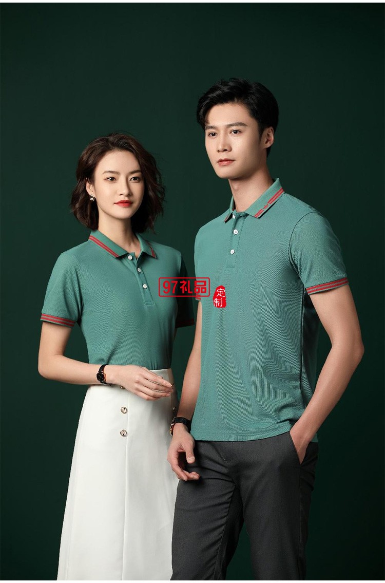 定制polo衫廣告服裝200g海島棉珠地翻領工作服 廣告衫定制