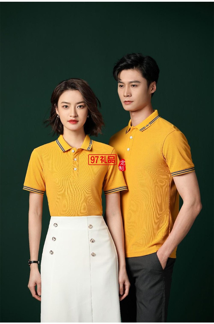 定制polo衫廣告服裝200g海島棉珠地翻領工作服 廣告衫定制