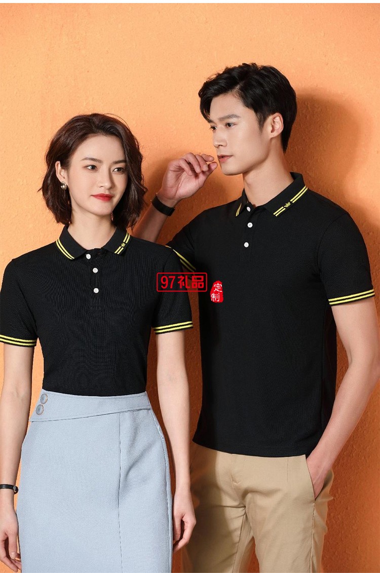 定制polo衫廣告服裝200g海島棉珠地翻領工作服 廣告衫定制