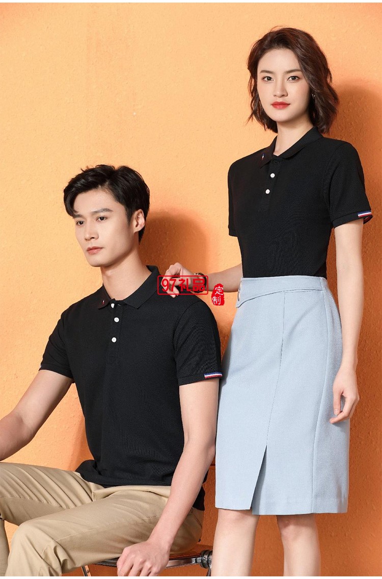 定制polo衫廣告衫200g海島棉珠地翻領(lǐng) 工作服團建服飾