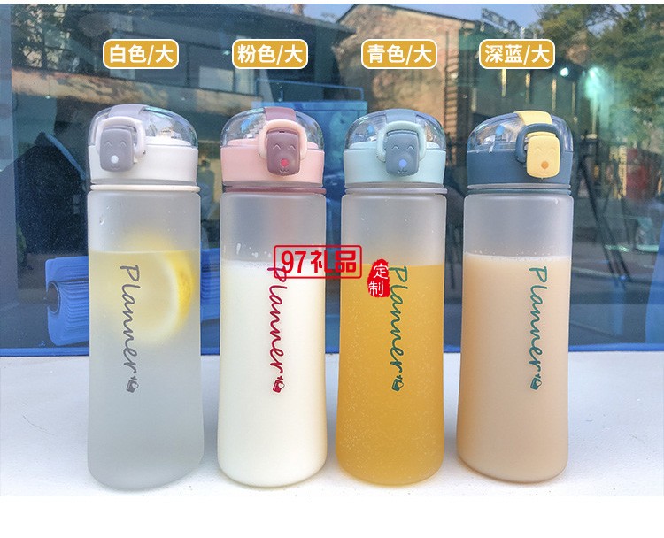 簡約磨砂塑料杯學(xué)生情侶清新個性夏天水瓶韓國ins風彈蓋隨手杯子