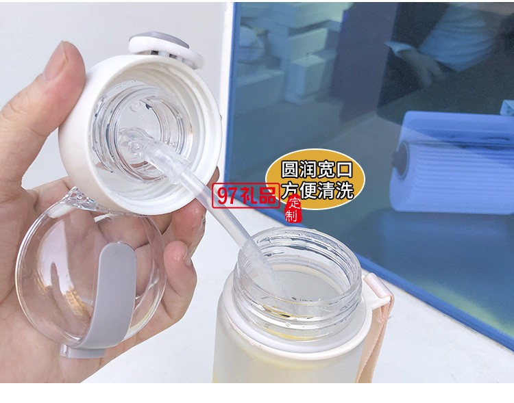 簡約磨砂塑料杯學(xué)生情侶清新個性夏天水瓶韓國ins風彈蓋隨手杯子