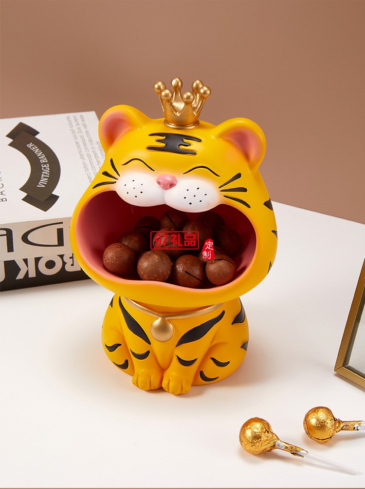 創(chuàng)意老虎擺件玄關鑰匙收納虎年吉祥物