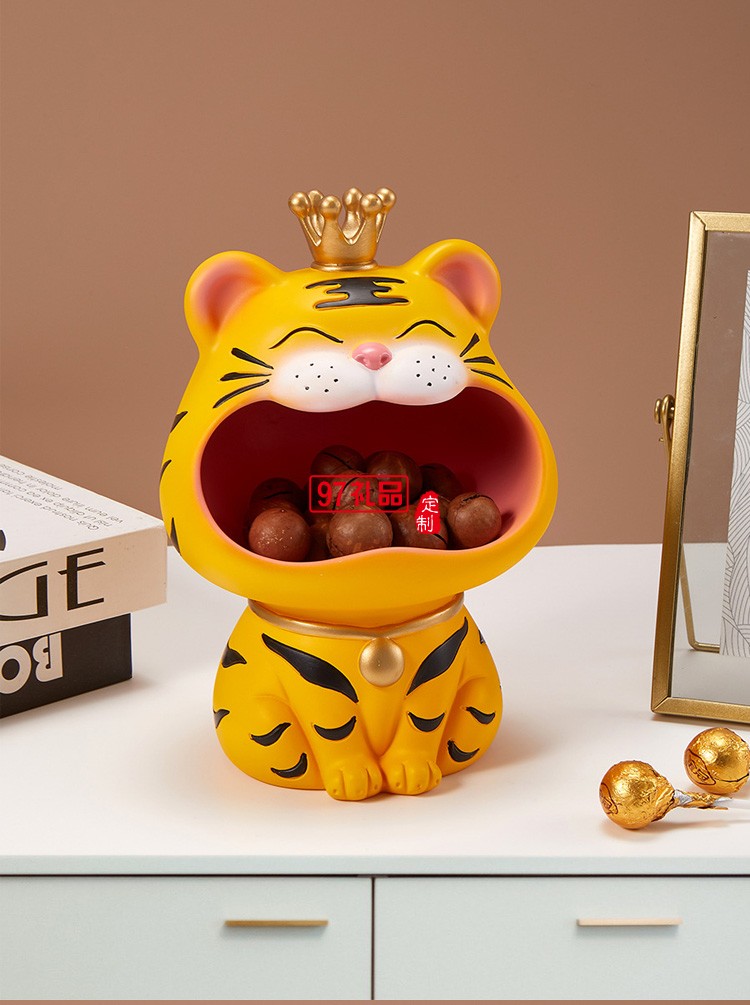 創(chuàng)意老虎擺件玄關鑰匙收納虎年吉祥物