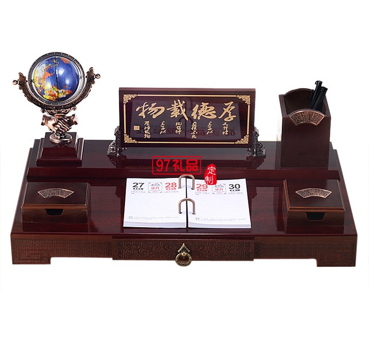 創(chuàng)意商務紅木臺歷架公室桌面文臺擺件