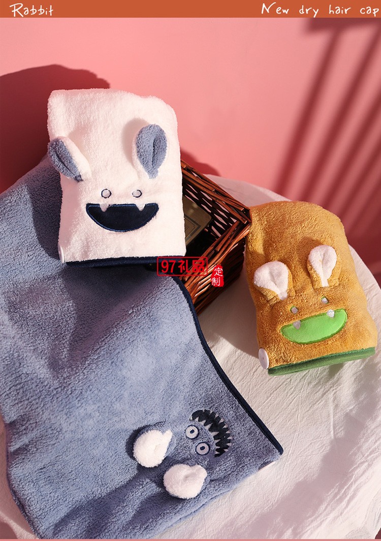 ins卡通干發(fā)帽珊瑚絨浴帽超強(qiáng)吸水速干包頭巾加厚兒童可愛(ài)干發(fā)巾