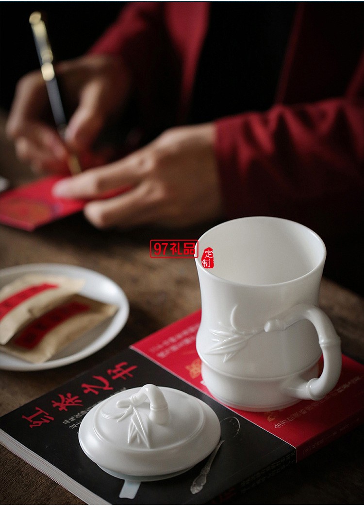 白瓷辦公杯中國白羊脂玉茶具主人杯個人杯商務(wù)禮品定制LOGO