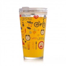 可愛(ài)牛奶杯卡通吸管玻璃杯