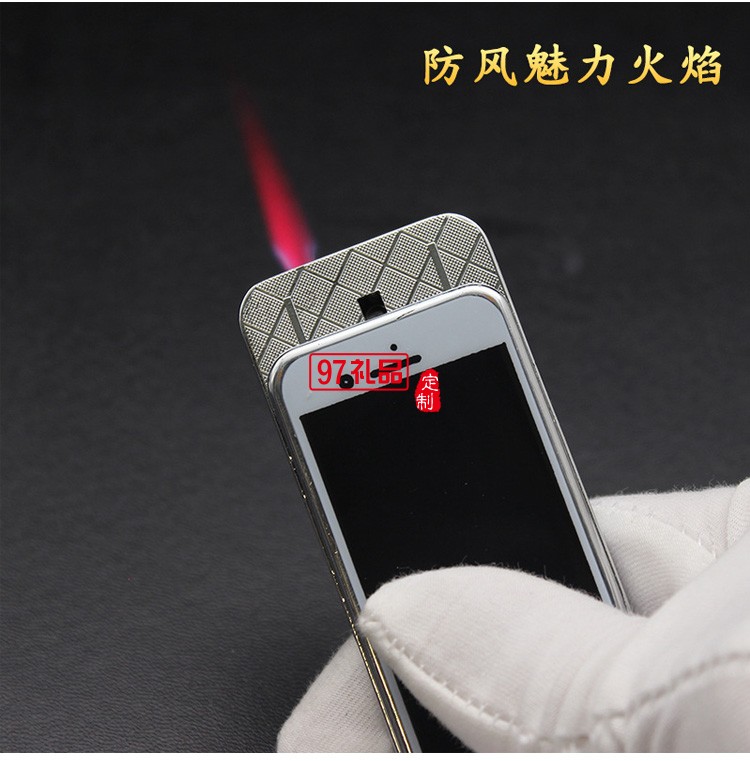 創(chuàng)意手機防風滑蓋充氣打火機紅焰點煙器定制公司廣告促銷禮品