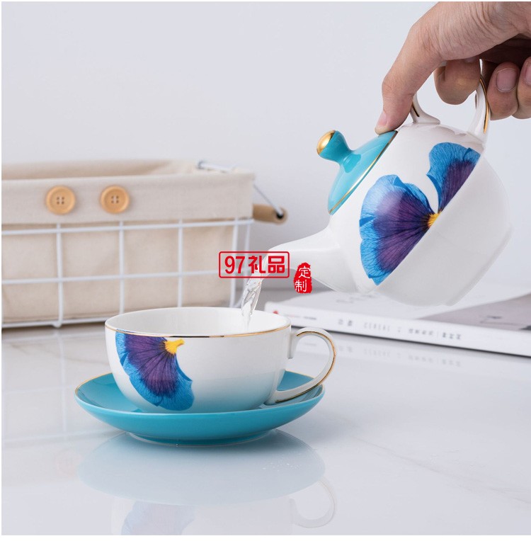 定制款創(chuàng)意大容量北歐陶瓷子母壺花茶單人下午茶具彩盒裝