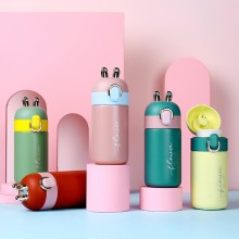 開學(xué)季禮品卡通兔耳朵兒童保溫水杯 糖果色可愛(ài)彈跳學(xué)生杯子