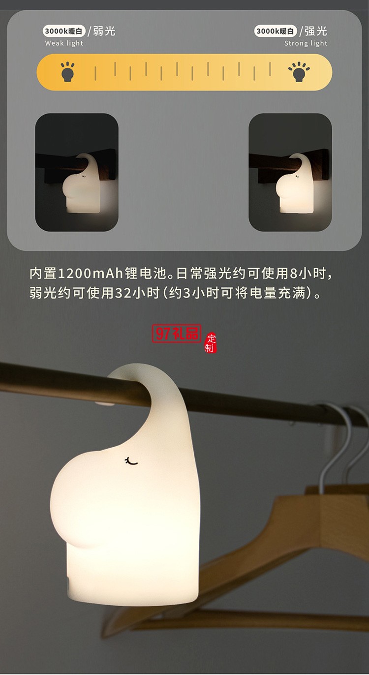 母嬰喂奶臥室床頭臺(tái)燈紅外感應(yīng)拍拍定時(shí)小夜燈