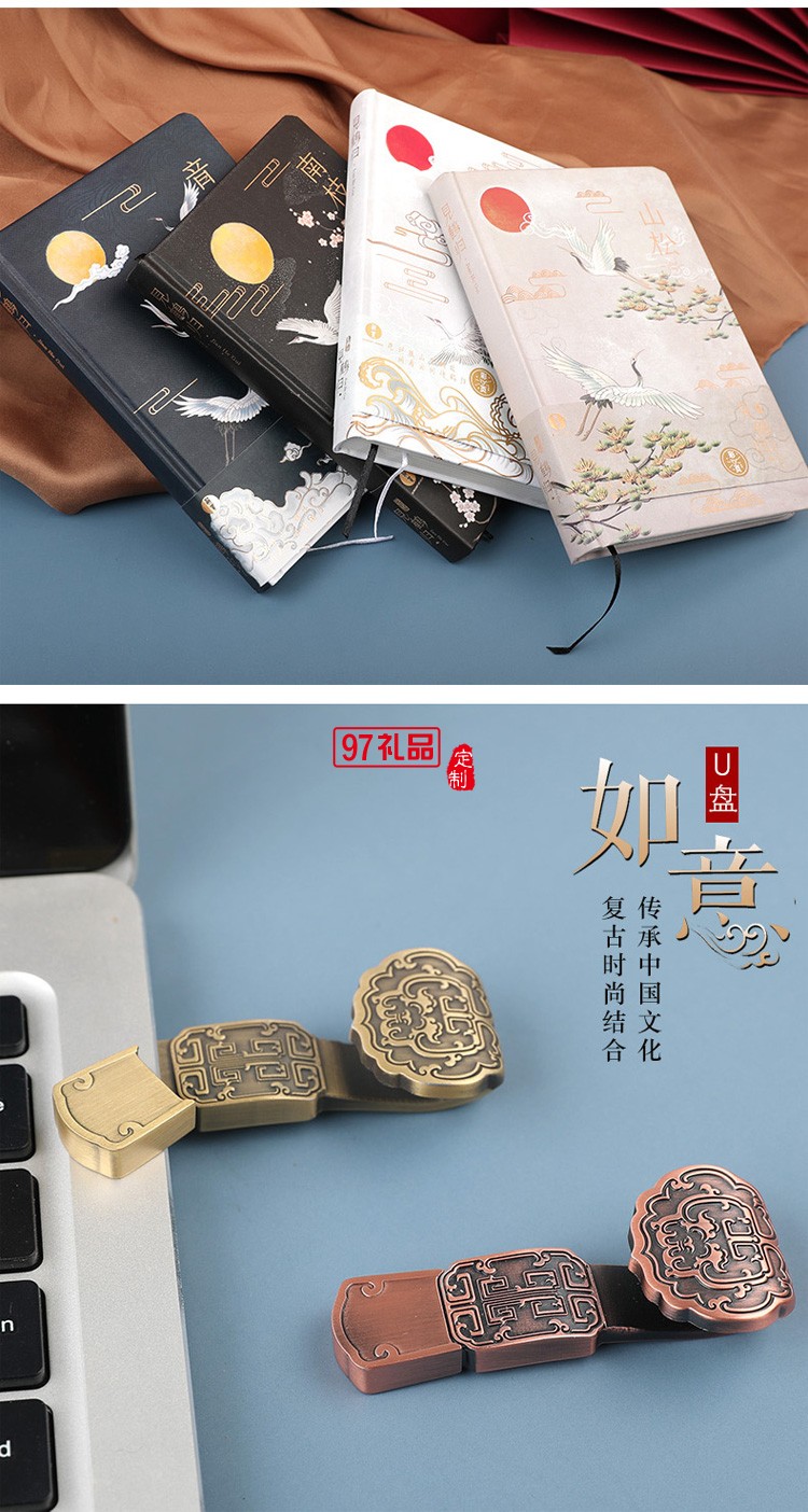 中國(guó)風(fēng)復(fù)古U盤套裝禮盒