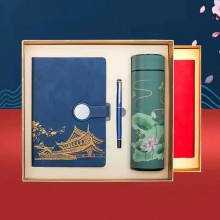 新款中秋中國風(fēng)文創(chuàng)A5古典記事本商務(wù)禮品套裝