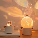 浪漫天使投影燈星空旋轉(zhuǎn)音樂(lè)盒小夜燈睡眠氛圍燈兒童夢(mèng)幻廣告禮品定制