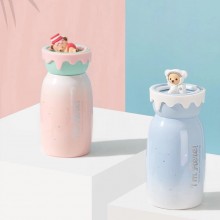 卡通可愛泰迪珍藏水杯不銹鋼咖啡杯隔熱保溫杯禮品杯子定制