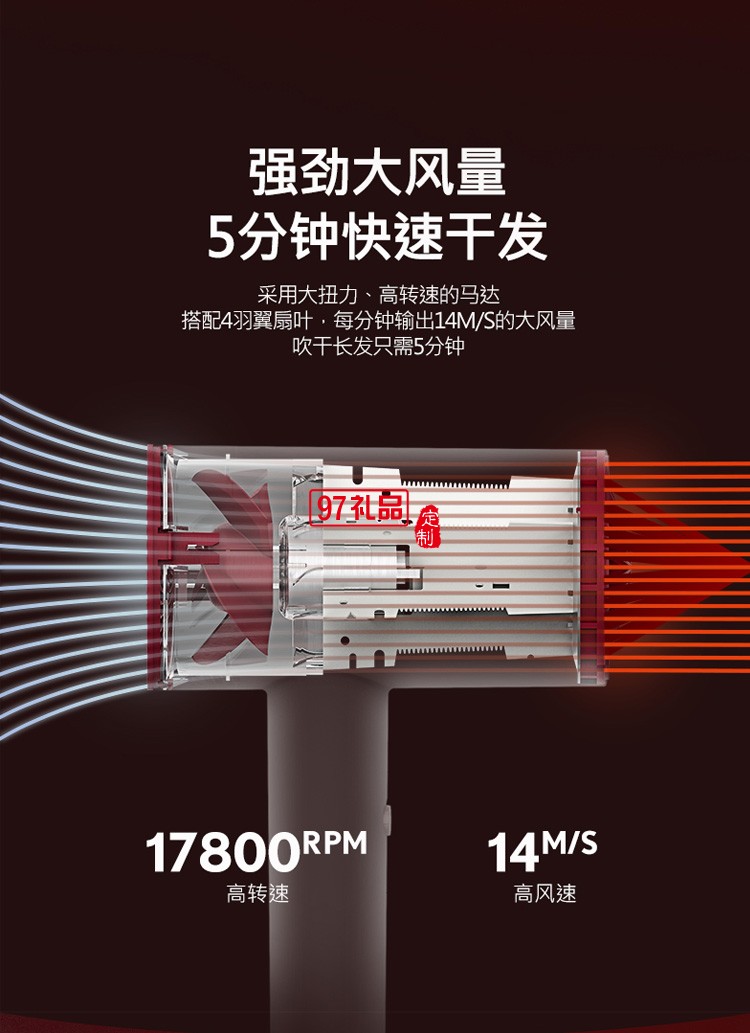 ApiYoo艾優(yōu)電吹風(fēng)機恒溫負(fù)離子PF7定制公司廣告禮品