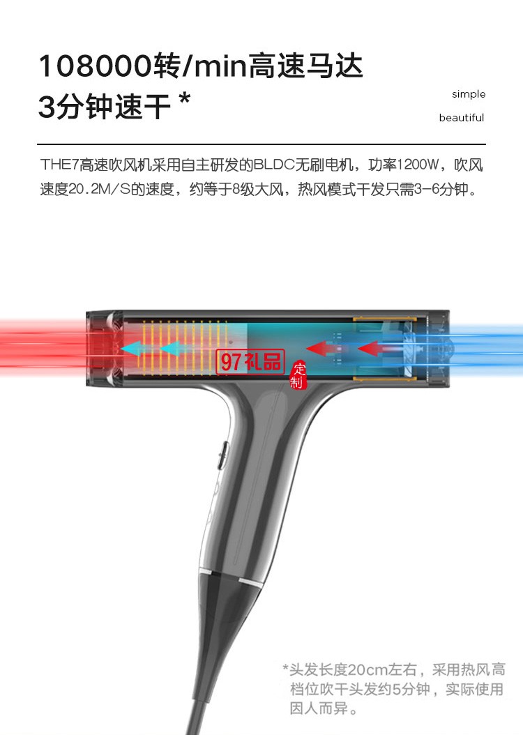 美的高速吹風機負離子速干護發(fā)大功率定制公司廣告禮品