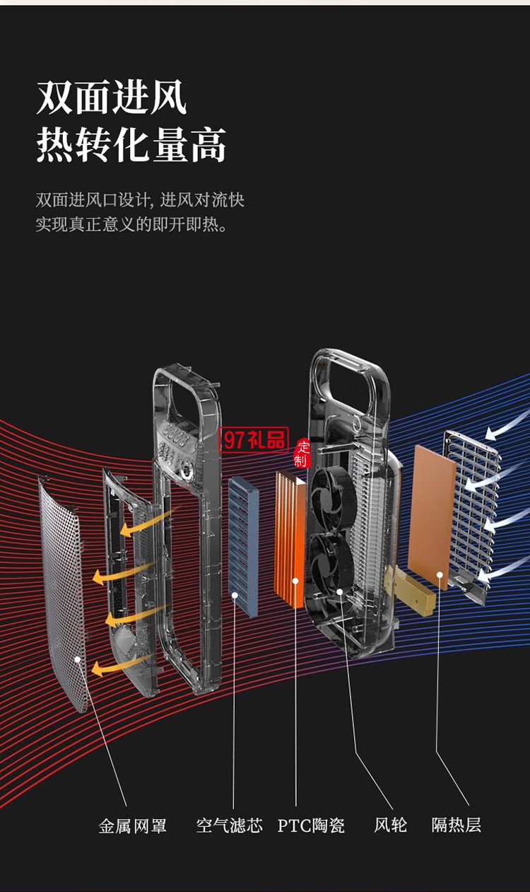 夏普取暖器暖風機辦公室電暖電暖器HX-FM202A-A定制公司廣告禮品